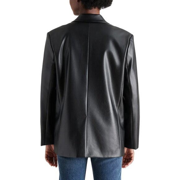 Steve Madden Ladies' Faux Leather Blazer Size L, Color Black (NWT) - Picture 3 of 4